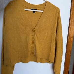 RW&CO Mustard Cropped Button Cardigan – Size Small